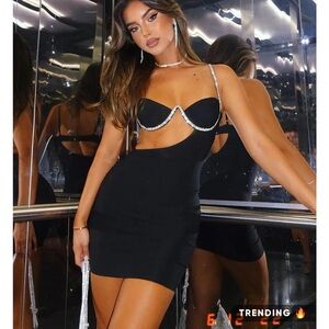 White Fox Turn Back Time Mini Dress Black